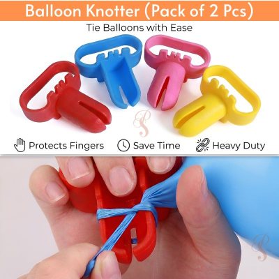 Balloon Tie Tool Knotter - Portable Balloon Knotter Tying Device for Latex Balloons Quick Knotting, Balloon Columns, and Efficient Event Setup- (Pack of 2 Pcs)