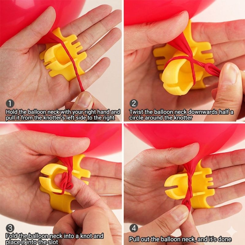 Balloon Tie Tool Knotter - Portable Balloon Knotter Tying Device for Latex Balloons Quick Knotting, Balloon Columns, and Efficient Event Setup- (Pack of 2 Pcs)