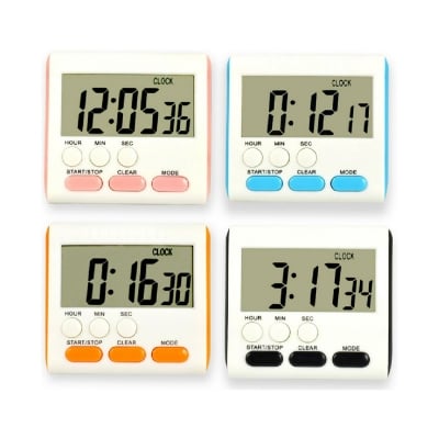 Picture of Kitchen Clock English 24-Hour Electronic Timer Digital Reminder Alarm Clocks: Keep Track Of Time While Cooking With This English 24-Hour Electronic Timer Clock With Battery - Multicolor