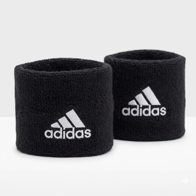 Picture of 2 PCS Sports Wristband, Sweat Band Wrist for Tennis, Basketball, Badminton & Fitness - Black