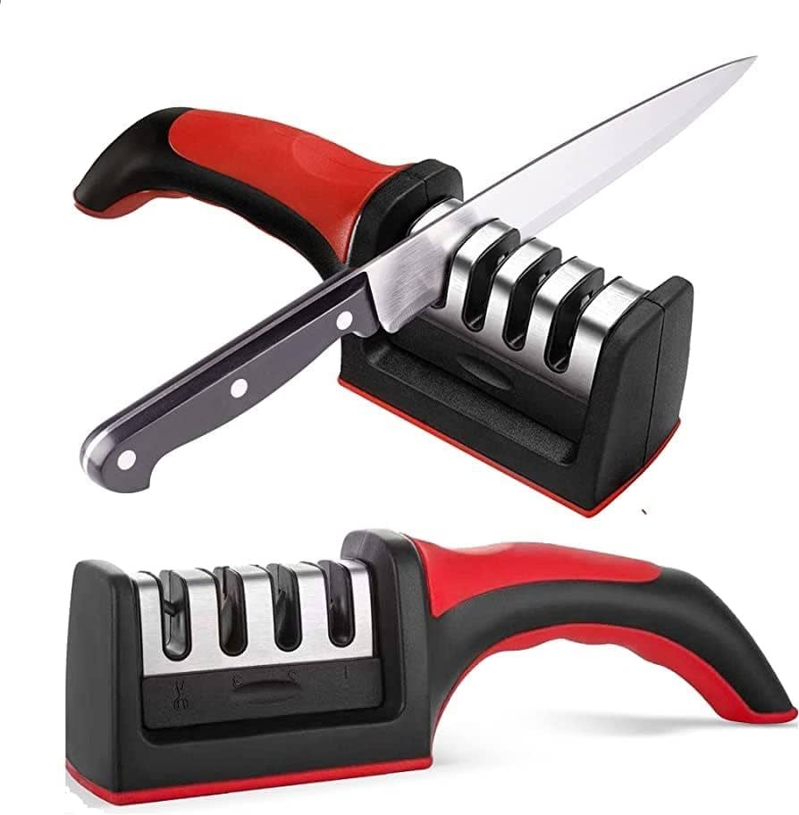 Picture of রান্নাঘরের জন্য স্মার্ট ছুরি ধার করার হ্যান্ড টুল | MNK SHOP(Red)
