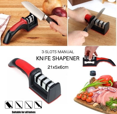 Picture of Knife Sharpener with Comfort Handle for Safe Sharpening | MNK SHOP(Red)