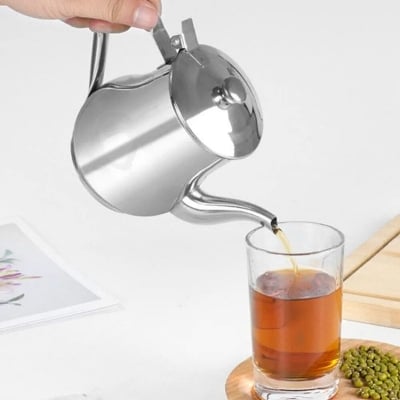 Picture of ২৪ সাইজ: Multi-Functional Kitchen Tea Kettle with Oil Pot and Pouring Spout | MNK SHOP(Silver)