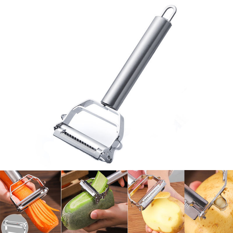 Picture of Julienne Peeler for Kitchen Perfect Tool for Healthy Cooking | MNK SHOP(Silver)