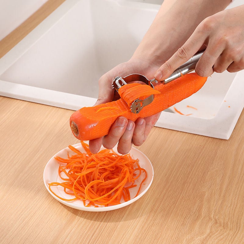 Picture of Julienne Peeler Multipurpose Kitchen Essential for Salad Lovers | MNK SHOP(Silver)