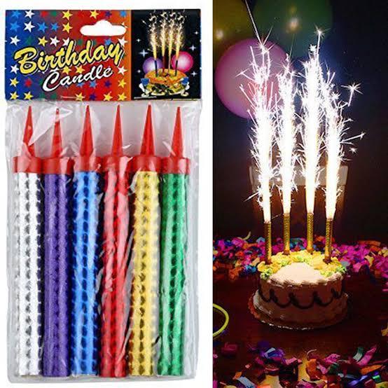 Picture of 6 pis Medium Birthday Sparkle Candles – Sparkle to Brighten the Day | MNK SHOP(Multicolor)