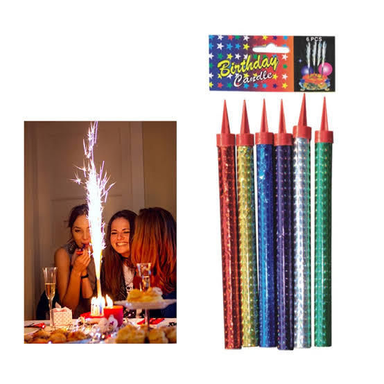 Picture of 24 Pcs Big গ্লিটার স্পার্কল ক্যান্ডেল – পার্টিতে আনুন রঙের ছোঁয়া | MNK SHOP(Multicolor)
