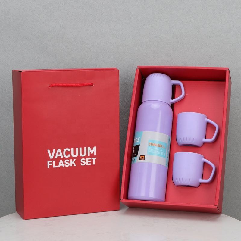 Picture of পারফেক্ট 3 in 1 স্টেইনলেস স্টিল ফ্লাস্ক সেট 500ml হট কোল্ড বোতল | MNK SHOP(Orange)