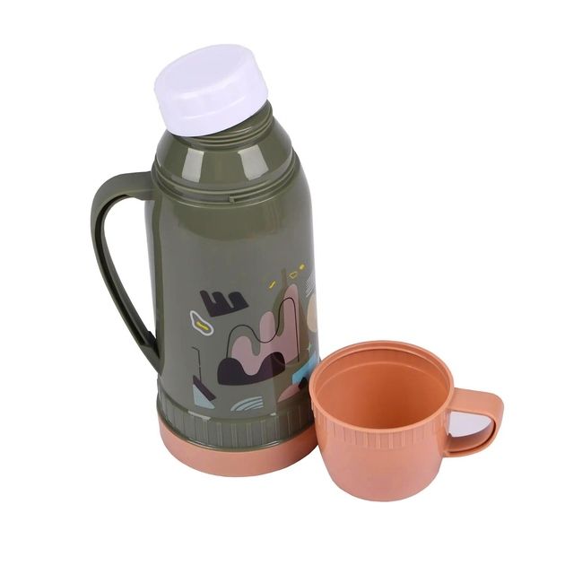 Picture of Classic Art Printed Vacuum Flask One Cup Glass Inner Hot Cold Thermal Bottle for Office Home and Outdoor Travel | MNK SHOP(Multicolor)