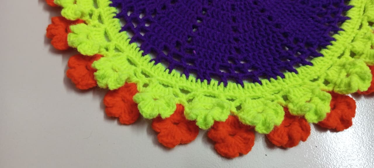 Picture of 10 Inch Handmade Cotton Crochet Round Placemat 🍽️ Table Doily | Dining & Tea Table Decor | Elegant Design | MNK SHOP(Multicolor)