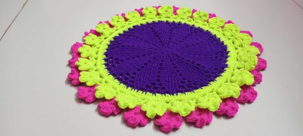 Picture of 10 Inch Handmade Cotton Crochet Round Placemat 🍽️ Table Doily | Dining & Tea Table Decor | Elegant Design | MNK SHOP(Multicolor)