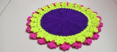 Picture of 10 Inch Handmade Cotton Crochet Round Placemat 🍽️ Table Doily | Dining & Tea Table Decor | Elegant Design | MNK SHOP(Multicolor)