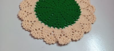 Picture of 04 Pcs Handmade Crochet Placemat Set 🍽️ 100% Premium Cotton Round Table Mat | 10.5” + 8.5” Elegant Dining Decor | MNK SHOP(Multicolor)