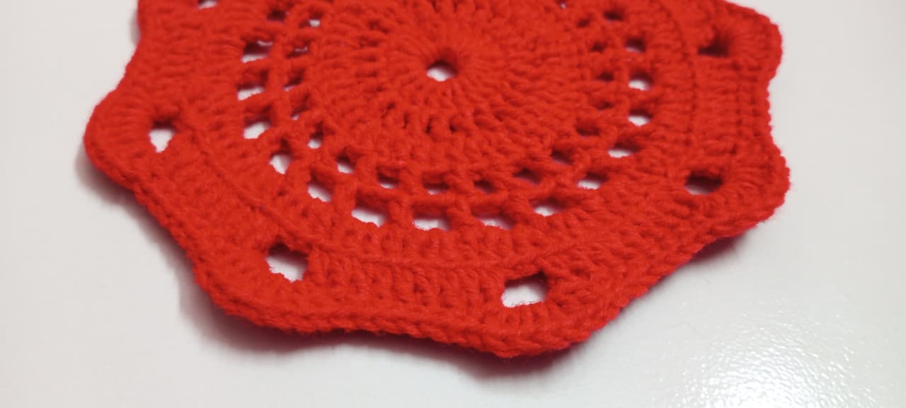 Picture of 04 Pcs Round Handmade Placemat Set – 100% Premium Cotton Crochet Dining Table Mats | MNK SHOP(Red)