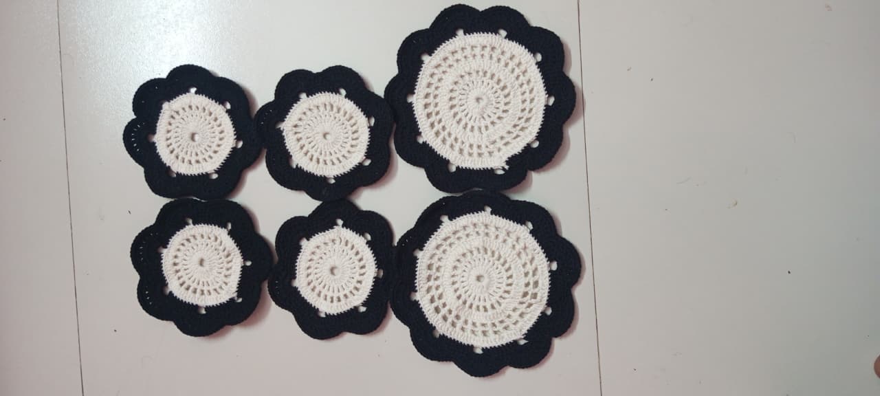 Picture of 06 Pcs Cotton Crochet Table Mat Set ✨ Handmade Round Placemat for Dining & Home Decor | MNK SHOP(Multicolor)