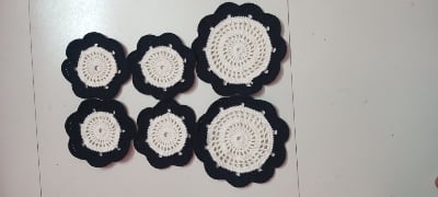Picture of 06 Pcs Cotton Crochet Table Mat Set ✨ Handmade Round Placemat for Dining & Home Decor | MNK SHOP(Multicolor)