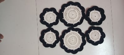 Picture of 06 Pcs Cotton Crochet Table Mat Set ✨ Handmade Round Placemat for Dining & Home Decor | MNK SHOP(Multicolor)