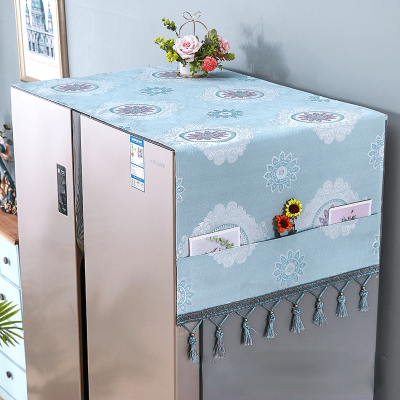 Picture of 1PCS Dust Cover Refrigerator Cover with Pocket Double Sided Storage Hanging Bags Household Non-Woven Cloth Fridge Cover