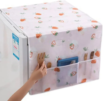 Picture of 1PCS Dust Cover Refrigerator Cover with Pocket Double Sided Storage Hanging Bags Household Non-Woven Cloth Fridge Cover
