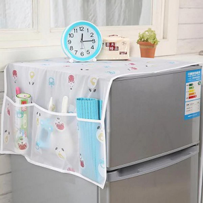 Picture of 1PCS Dust Cover Refrigerator Cover with Pocket Double Sided Storage Hanging Bags Household Non-Woven Cloth Fridge Cover