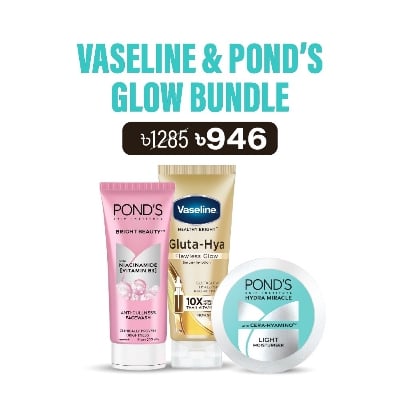Picture of Vaseline & Pond’s Glow Bundle (Flawless Glow 200ml + Pond’s Light Moisturiser 100ml+Pond's Face Wash Bright Beauty 100g)
