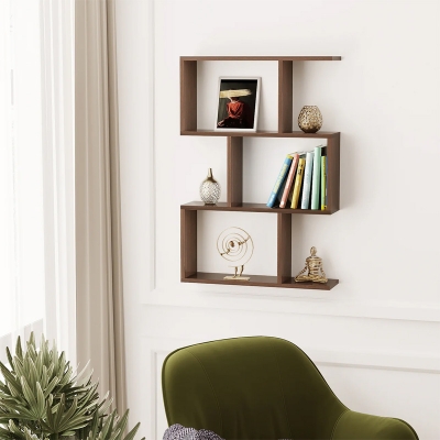 Picture of Maple Wall Shelf Display Rack Wall Mount Display Rack Book Shelf for Home Office Wall Décor