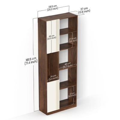 Picture of Orivo Engineering Wood Multipurpose Bookshelf with LED Light, Open Decor wall Display Shelves, Closed Storage cabinet Racks Organizer for Living Room Bedroom Office Home
