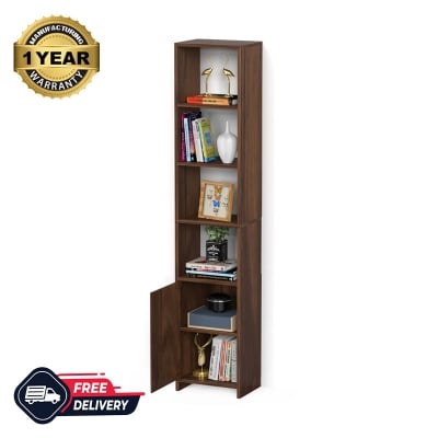 Picture of Barnia Engineered Wood Bookshelf Cabinet Book Rack Organizer with Shelves & Bottom Door for Storage
