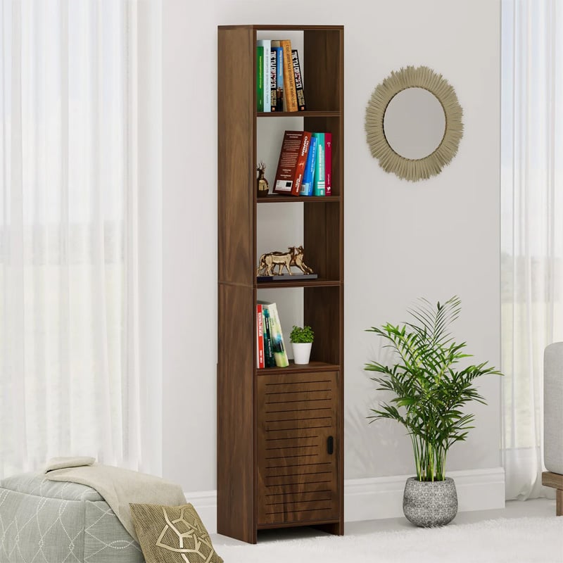 Picture of Barnia Engineered Wood Bookshelf Cabinet Book Rack Organizer with Shelves & Bottom Door for Storage