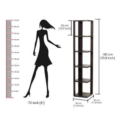 Picture of Albert Corner Shelf Rack Organizer with Shelves for Décor Display, Floor Standing Display Rack for Home Office Library