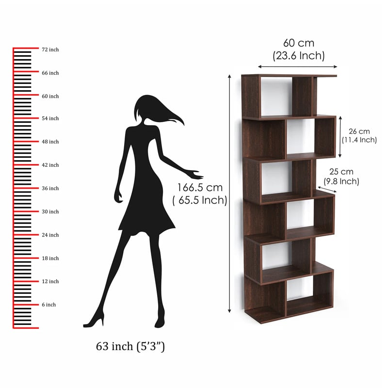 Picture of Crosbon BookShelf Book Rack Organizer with Shelves for Décor Display, Floor Standing Display Rack for Home Office Library
