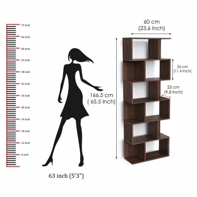 Picture of Crosbon BookShelf Book Rack Organizer with Shelves for Décor Display, Floor Standing Display Rack for Home Office Library