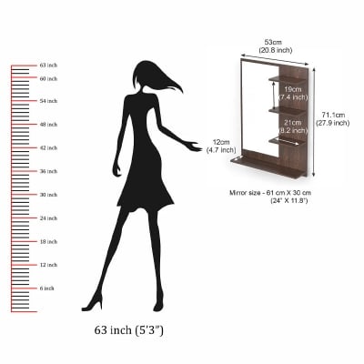 Picture of Rico Mini Dressing Table Wall Mount Dressing Mirror with Storage Shelve