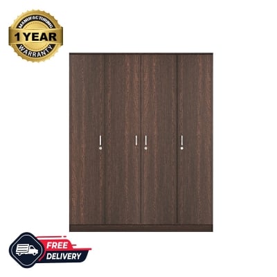 Picture of Maltein 4 Door Wardrobe/Clothes Storage Rack Organizer Almirah Cupboard Cabinet with Shelves and Cloth Hanger for Bedroom Home Furniture