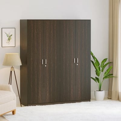 Picture of Maltein 4 Door Wardrobe/Clothes Storage Rack Organizer Almirah Cupboard Cabinet with Shelves and Cloth Hanger for Bedroom Home Furniture
