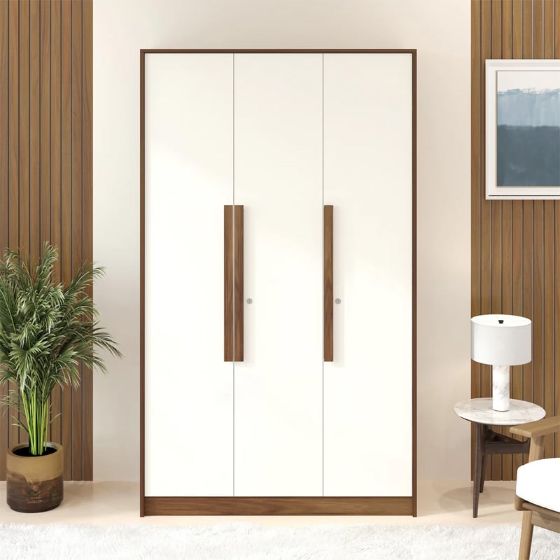 Picture of Maltein 3 Door Wardrobe/Clothes Storage Rack Organizer Almirah Cupboard Cabinet with Shelves and Cloth Hanger for Bedroom Home Furniture