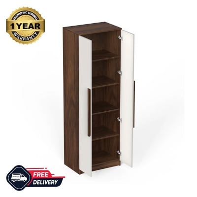 Picture of Maltein Mini Engineered Wood 2 Door Wardrobe/Clothes Storage Rack Organizer Almirah Cupboard with Shelves for Bedroom Home Furniture