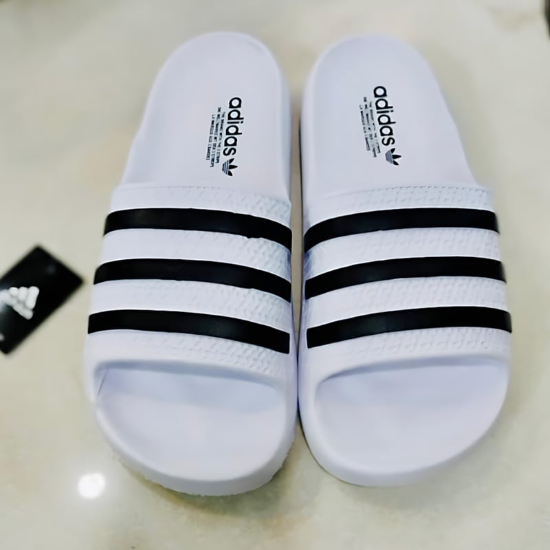 Picture of Lightweight Men’s Striped Slide Sandals - Ivory White  