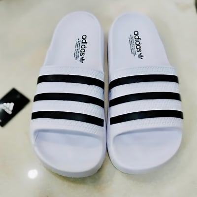 Picture of Lightweight Men’s Striped Slide Sandals - Ivory White  