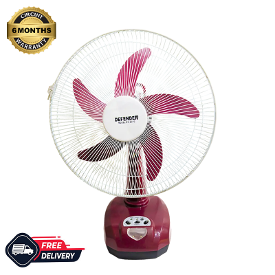 Picture of Defender 16" Rechargeable AC/DC Fan China Fittings with LED Multi-Function Maroon (KN-2916)