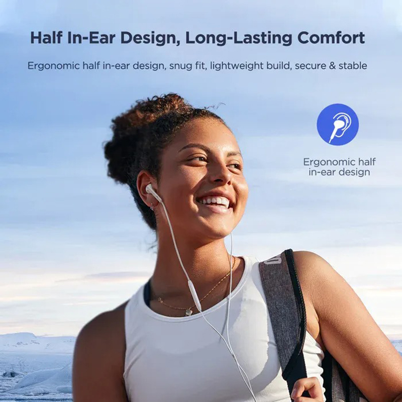 Picture of JR-EC05 TYPE-C Series Half In-Ear Wired Earphones type c headphone-White