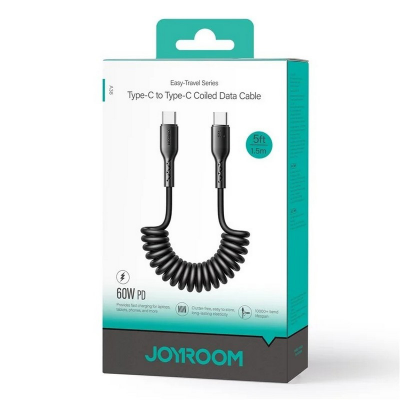 Picture of JOYROOM SA38-CC3 60W Coiled Fast Charging Data Cable for Car (Type-C to Type-C/PD)
