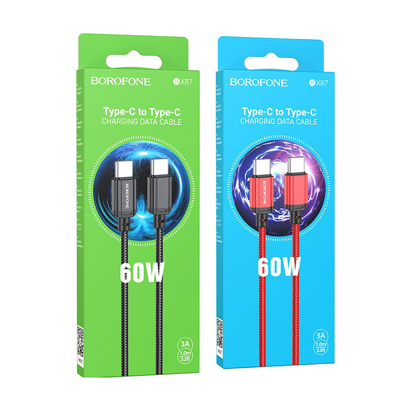 Picture of BOROFONE BX87 Sharp 60W Type C to Type C Cable c2c cable Type c Cable