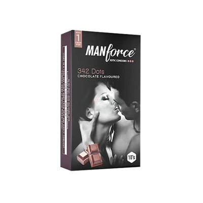 Picture of Manforce Xotic Chocolate Flavoured 342 Dotted Condom - 10pcs Pack(India)