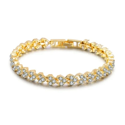 Picture of Women Fashion Roman Style Zircon Crystal Bracelet Bangles  for Gifts