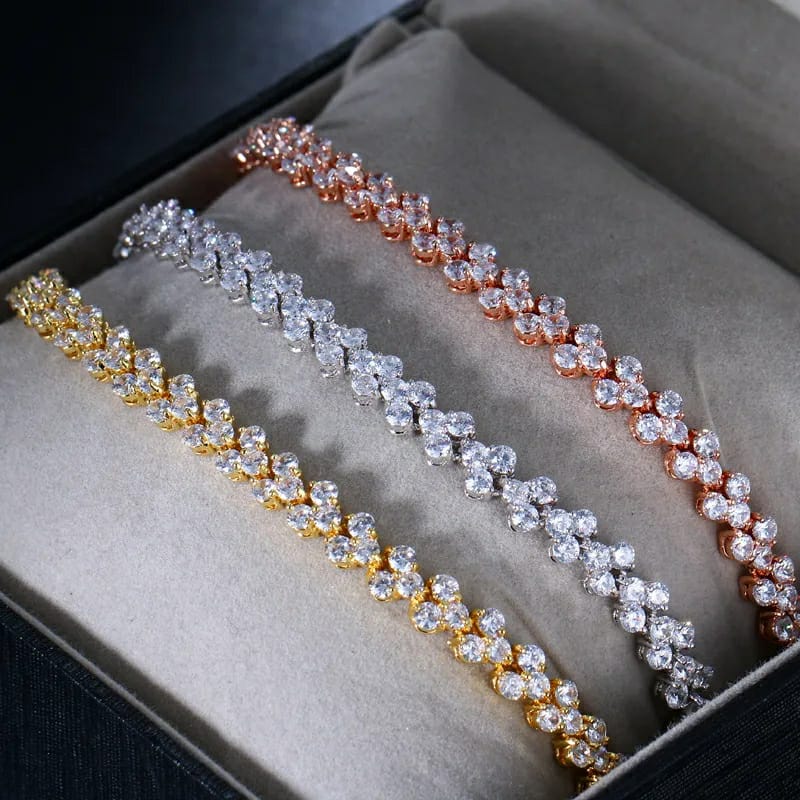 Picture of Women Fashion Roman Style Zircon Crystal Bracelet Bangles  for Gifts