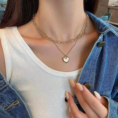 Picture of Love Pendant Sweater Chain Long Multi-Layer Necklaces For Women Fashion Jewelry