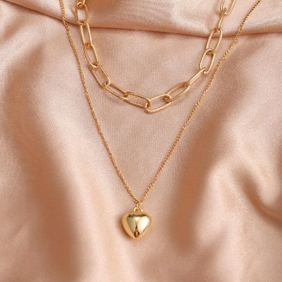 Picture of Love Pendant Sweater Chain Long Multi-Layer Necklaces For Women Fashion Jewelry