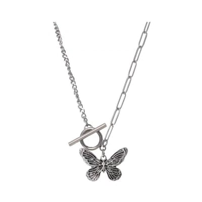 Picture of Goth Harajuku Butterfly Pearl Beads Pendant Chain Choker Necklace For Women Egilr Friends Punk Animal Trendy Jewelry Gifts - Necklace For Girls