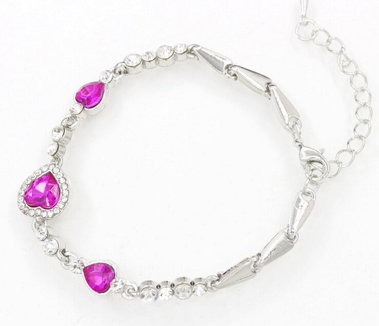 Picture of Fashion Heart Of The Ocean Sea Crystal Bracelets Classic Blue Rhinestone Heart Charmss Bracelet Women Jewelry Gifts